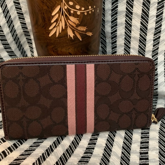 Signature jacquard coach brown wallet brand new - Picture 4 of 8